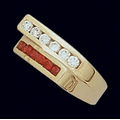 Corporate Fashion Sterling Ladies Ring W/ 6 Gemstones